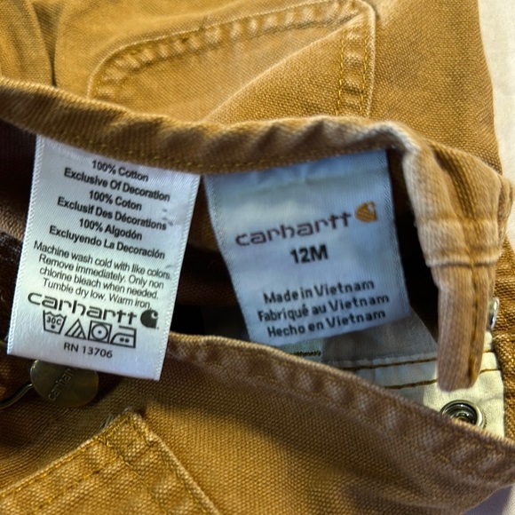 Carhartt Brown Overalls Durable Bib Style - Picture 8 of 9